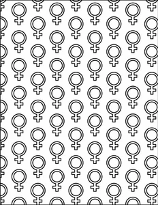 Female symbol seamless pattern
