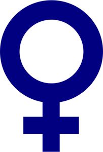 Vector afbeelding van donker blauwe geslacht symbool voor vrouwen
