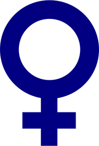 Gambar vektor gender biru gelap simbol untuk perempuan