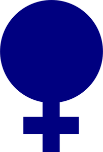 Tam mavi cinsiyet sembolü kadın için çizim vektörel
