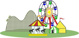 Vector drawing of circus festival
