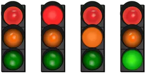 Vector de la imagen de cuatro semáforos
