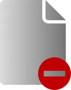 Graustufen löschen Datei Symbol Vektor-ClipArt