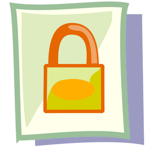 Vector clip art of locked file PC icon in pastel colour