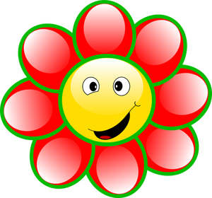 Dessin de gloss vectoriel sourire jaune bouton floral