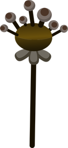 Vector drawing of decorative brown fake flower