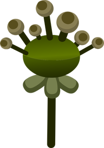 Vector afbeelding van decoratieve groene nep bloem