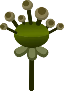 Vector image of decorative green fake flower