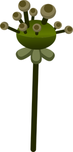 Immagine di vettore di sfumature di verde fiore come pianta