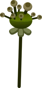 Vektorbild av nyanser av grön blomma som växt