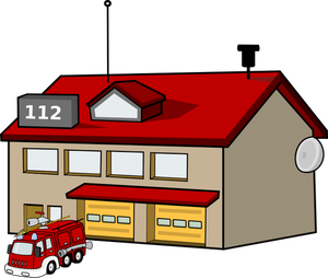 Clipart vectorial de incendio en su casa