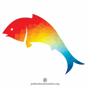 Silhouette di pesce colorato