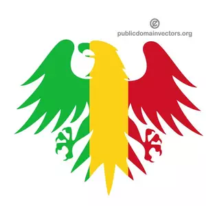 Heraldic eagle with flag of Mali