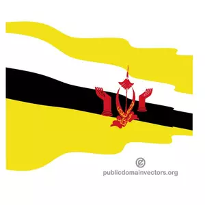 Dalgalı Brunei bayrağı