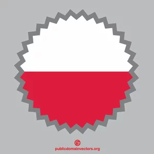 Polska flaga okrągła naklejka