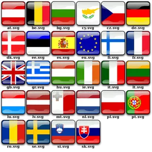 Flaggen Europa-Vektor-pack