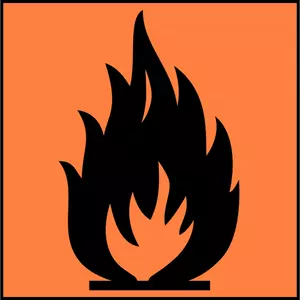 Image clipart vectoriel du symbole d'avertissement inflammables