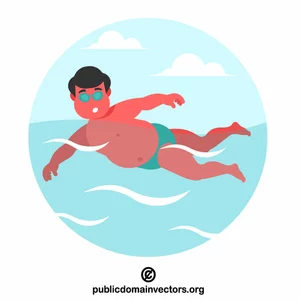 Man swimming in the water