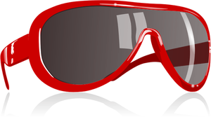 Photorelistic vector image of sunglasses with red frame