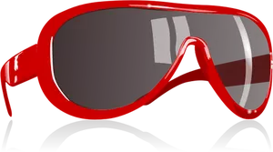 Photorelistic vector afbeelding van zonnebril met rood kader