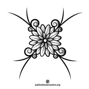 Flower monochrome image