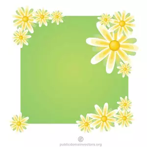Green floral banner