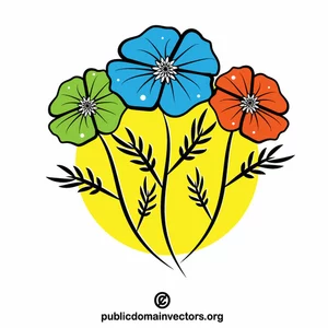 Colorful flowers clip art