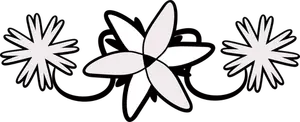 Üç çiçek dekoratif eleman çizim vektör