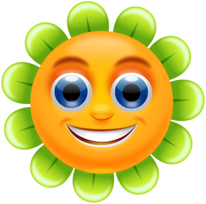 Immagine vettoriale di fiore sorridente