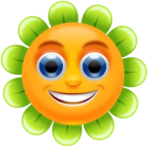 Imagem vetorial de flor a sorrir