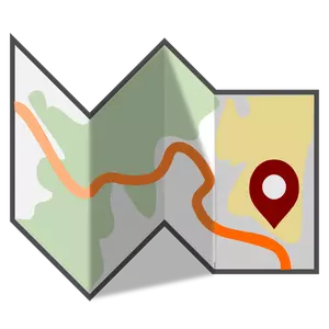 Vector image of folded map