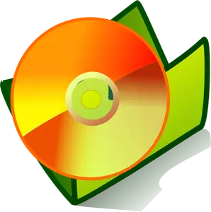 矢量图的橙色 CD 文件夹图标