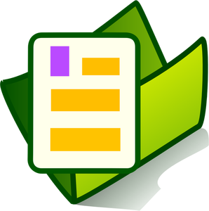Dessin de l'icône de dossier de document verte PC vectoriel