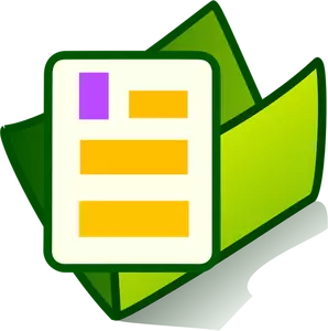 Vektortegning av grønt mappeikon for PC-dokument