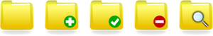 Dessin de sélection des icônes de dossier jaunes vectoriel