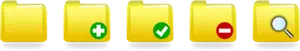 Disegno di selezione delle icone di cartella gialla vettoriale