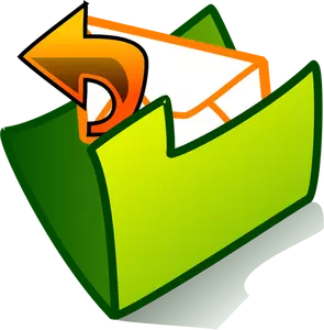 Gambar vektor mengirim ikon folder e-mail