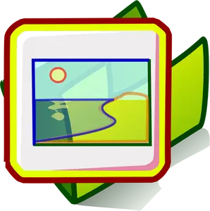 Ilustrasi vektor icon folder gambar dan foto