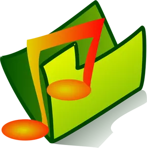 Clip-art vector de ícone de pasta de arquivos musicais