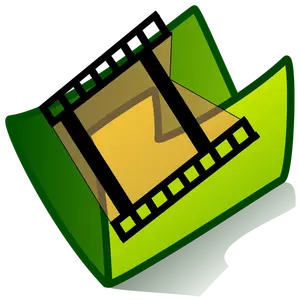 Vector graphics of video green folder icon