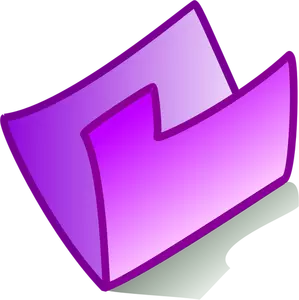 紫の曲がったフォルダー アイコンのベクトル描画