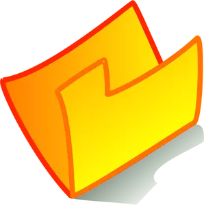 Vector clip art of orange bent folder icon