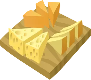 Vector illustration of cheese platter serving