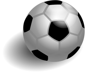 Pallone da calcio con disegno vettoriale di ombra