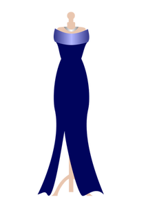Rochie bleumarin formală pe rochie stau imaginea vectorială