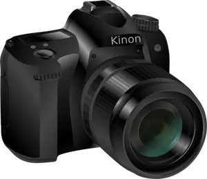 Immagine vettoriale fotorealistica di una macchina fotografica professionale nera