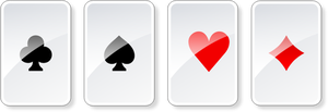 Grafica vettoriale di set di lucido gioco d'azzardo di carte