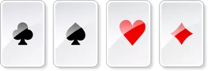 Grafika wektorowa zestaw błyszczący hazard karty