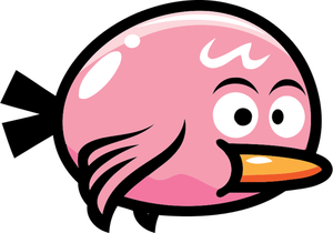 Ein rosa Vogel aus einem Videospiel