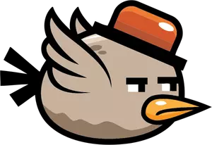 Cartoon fågel med en hatt